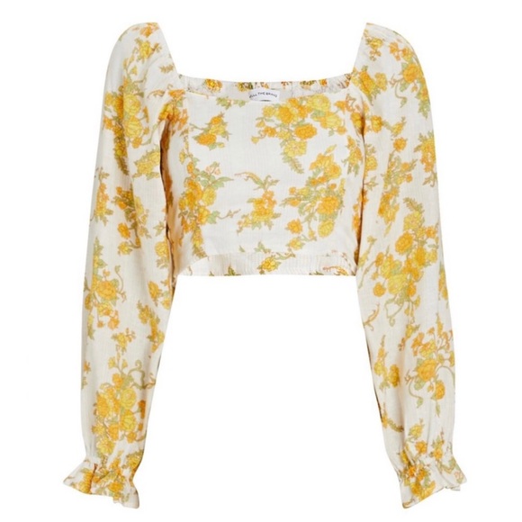 NEW FAITHFULL THE BRAND REVOLVE FLORAL PRINT LINEN CROP TOP - Picture 8 of 10